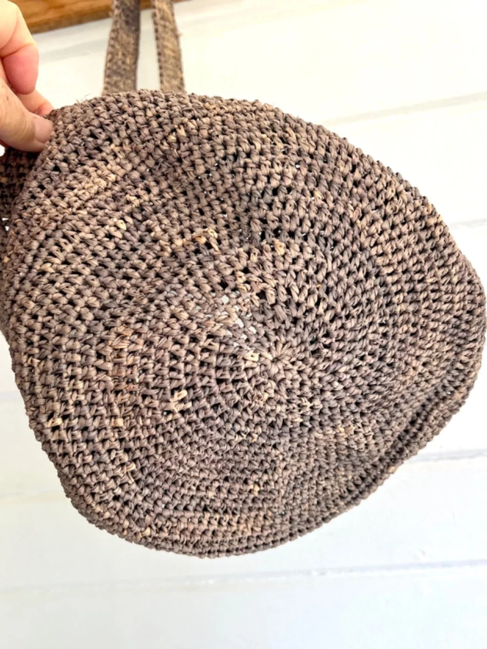 HELEN KAMINSKI Carillo Raffia Tote in Taupe Made In Madagascar - Picture 4 of 9